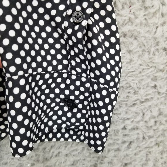 Express Shirt Womens Large Black Polka Dot Long Sleeve Button Up - Picture 3 of 10